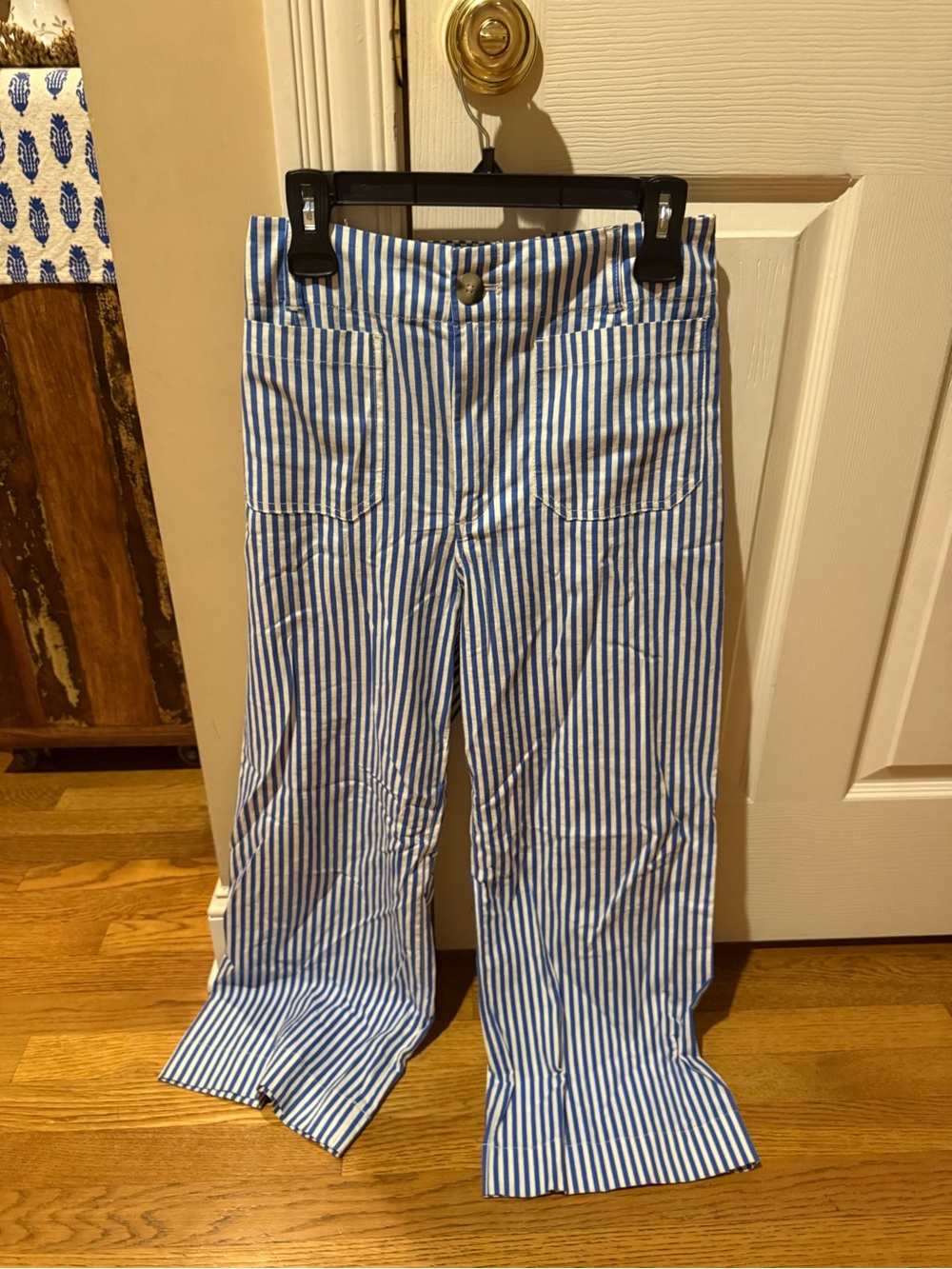 Maeve Blue and White Striped Kids Pants